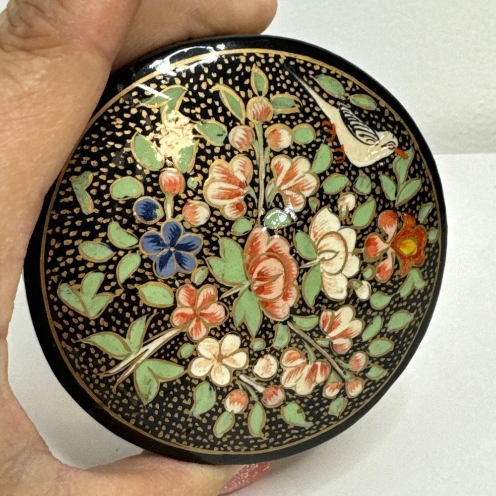 Vintage Small Papier Mache jewelry box made in India